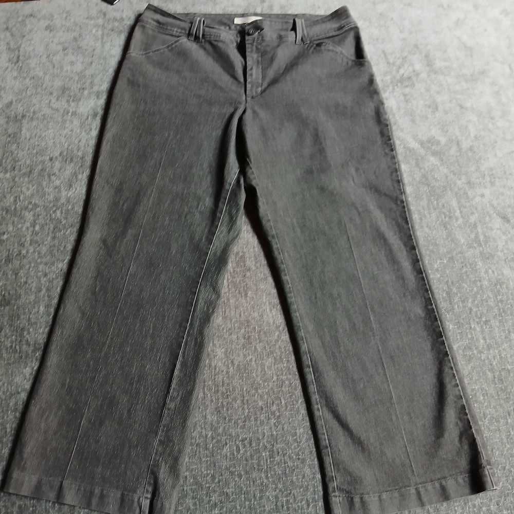 Lee Platinum Label Naturally Slimming Charcoal Gray Straight Leg Jeans 16 Petite